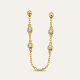 Double Stud Chain Earring