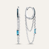 Drop Chain Hoop Earring