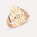 Oval Evil Eye Closed Frame Ring