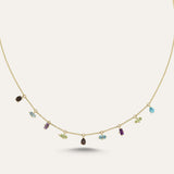 Semi Precious Hanging Stones Necklace