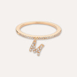 Hanging Initial Half Stone Eternity Ring