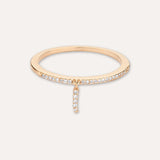 Hanging Initial Half Stone Eternity Ring