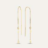 Micro Geometric Long Thread Earring