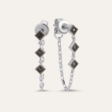 Micro Triple Marquis Drop Chain Stud