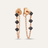 Micro Triple Marquis Drop Chain Stud