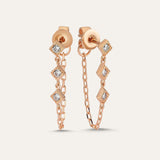 Micro Triple Marquis Drop Chain Stud