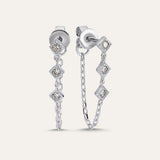 Micro Triple Marquis Drop Chain Stud