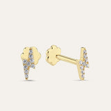 Mini Lightning Bolt Piercing Stud Earring