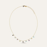 Semi Precious Hanging Stones Necklace