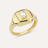 Plain Baguette Signet Ring