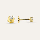 Single Stone Screw Back Stud