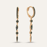 Pave Drop Chain Spike Hoop