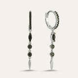 Plain Drop Stone Spike Hoop