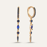 Pave Drop Chain Spike Hoop