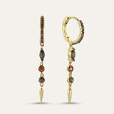 Plain Drop Stone Spike Hoop