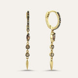 Plain Drop Stone Spike Hoop