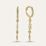 Pave Drop Chain Spike Hoop