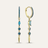 Plain Drop Stone Spike Hoop
