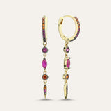 Pave Drop Chain Spike Hoop