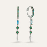 Plain Drop Stone Spike Hoop