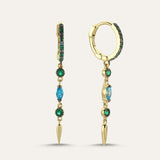 Plain Drop Stone Spike Hoop