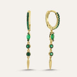 Plain Drop Stone Spike Hoop