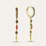 Plain Drop Stone Spike Hoop