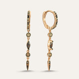 Pave Drop Chain Spike Hoop
