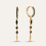 Plain Drop Stone Spike Hoop