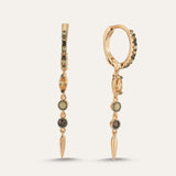 Plain Drop Stone Spike Hoop