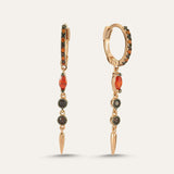 Plain Drop Stone Spike Hoop