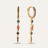 Pave Drop Chain Spike Hoop
