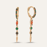 Plain Drop Stone Spike Hoop