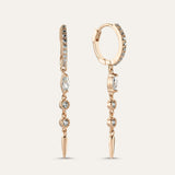 Plain Drop Stone Spike Hoop