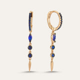 Plain Drop Stone Spike Hoop
