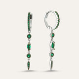 Pave Drop Chain Spike Hoop