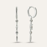 Pave Drop Chain Spike Hoop