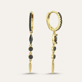 Plain Drop Stone Spike Hoop