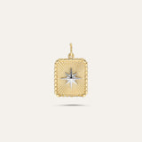 Vintage Star Embossed Rectangular Medallion