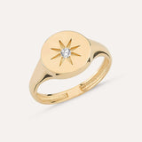 Circular Star Signet Ring