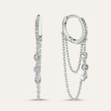 Triple Stone Chain Hoop
