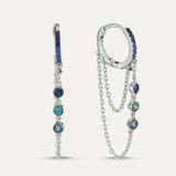 Triple Stone Chain Hoop