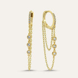 Triple Stone Chain Hoop