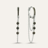 Triple Stone Chain Hoop