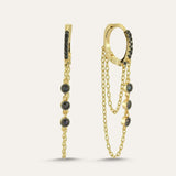 Triple Stone Chain Hoop