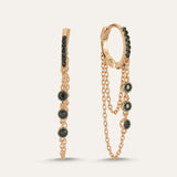 Triple Stone Chain Hoop