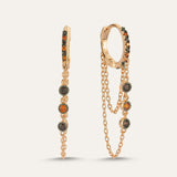 Triple Stone Chain Hoop