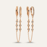Three Stone Double Hoop Earring