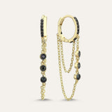 Triple Stone Chain Hoop