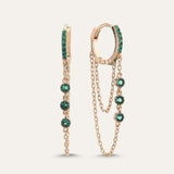 Triple Stone Chain Hoop